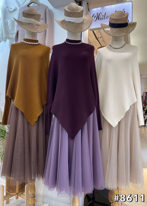 Women Cozy Knitted Turtleneck Batwing Sleeves